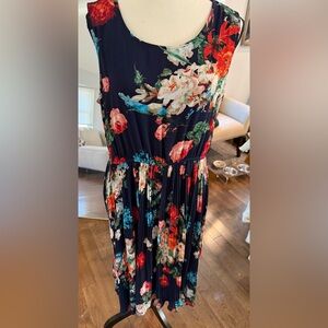Beautiful Bottom lined Pleated Floral  Dress